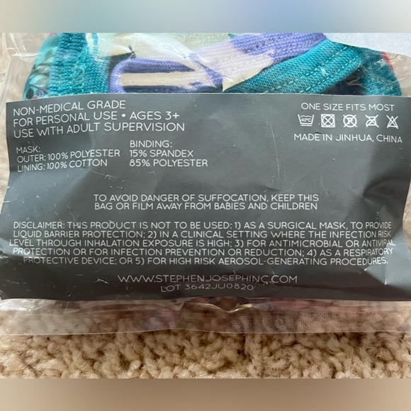 🆕 Julie + Joe Kids Face Masks 3 PACK Mermaids Butterflies Foxes - Picture 5 of 7